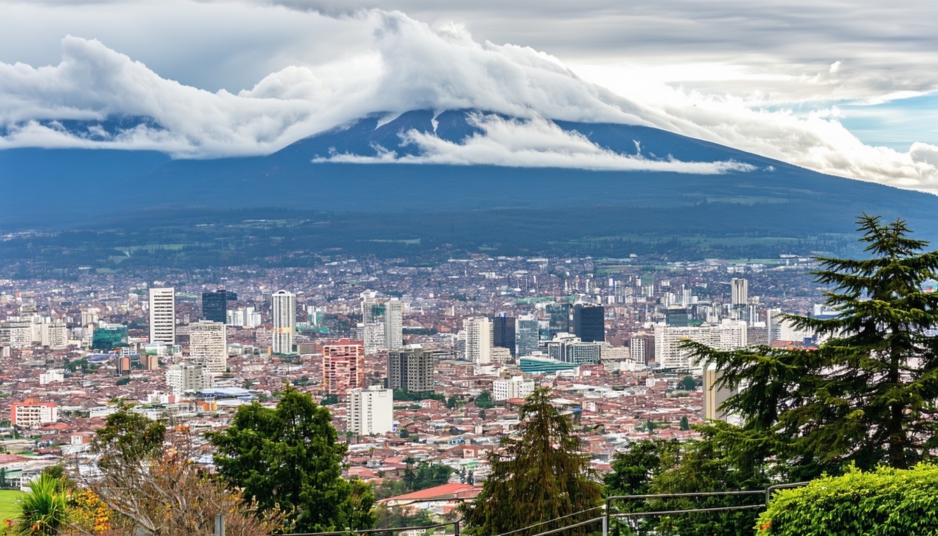 A picturesque view of Bogotá with diverse weather